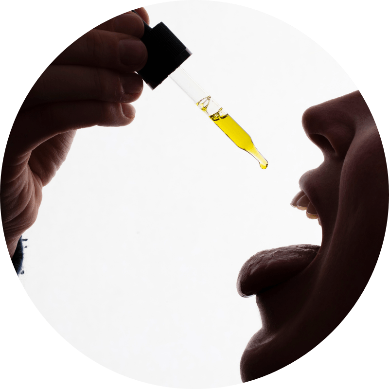 Passo 1 — Pingue 6 gotas sublinguais